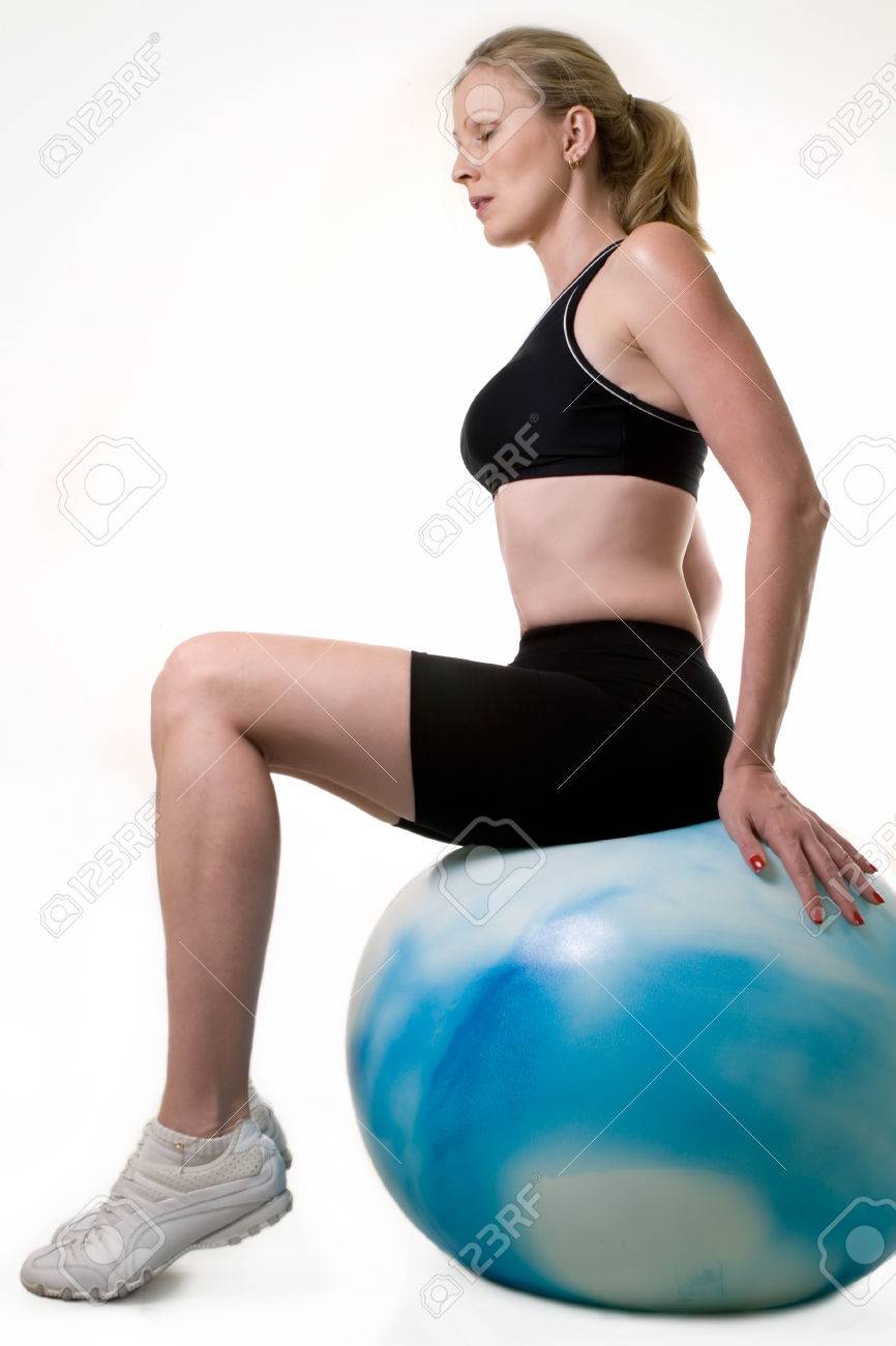 big blue exercise ball
