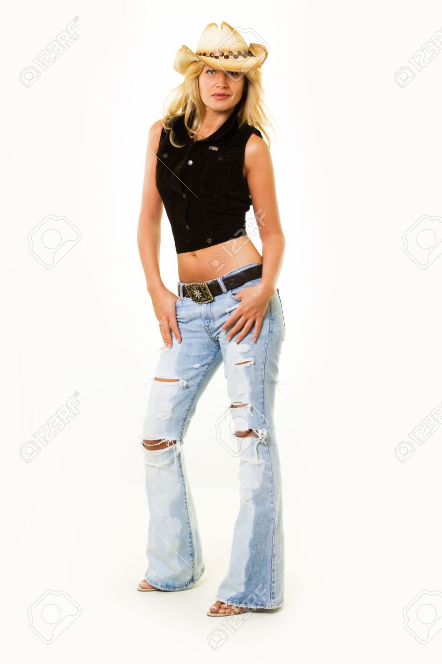 cowboy ripped jeans