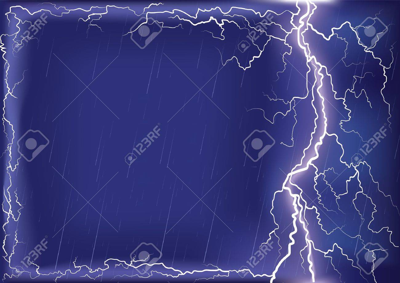 Lightning Strike On Dark Blue Sky Background For Design Or Text Royalty Free Cliparts Vectors And Stock Illustration Image