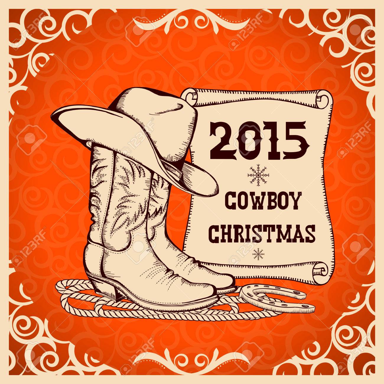 Año Occidental Con Vaquero Tarjeta De Felicitación Clothes.vector Tradicional Ilustraciones Svg, Vectoriales, Clip Art Libre De Derechos. Image 33331619.