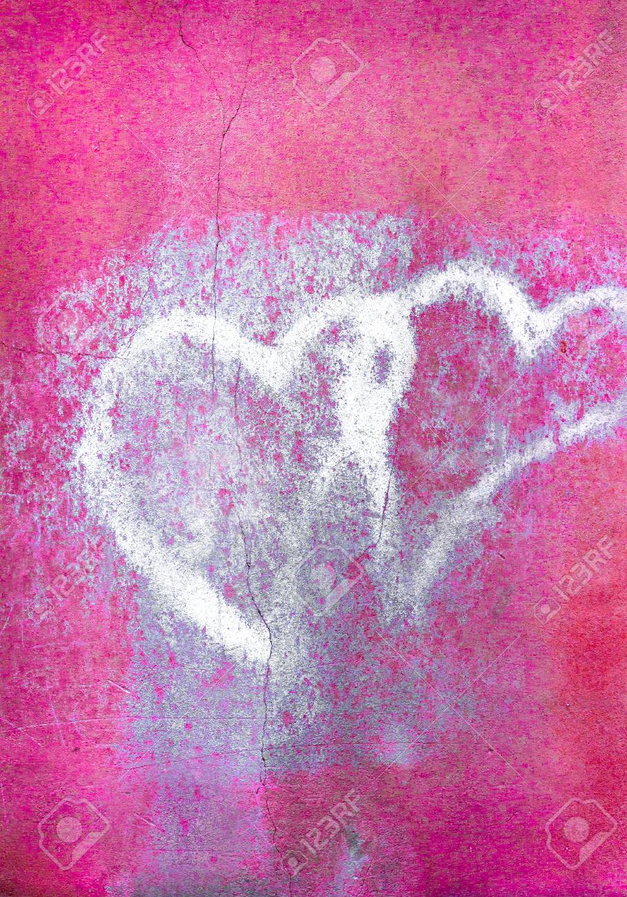 grungy pair of faded hearts pink wall background for your flyers flyers on wall royalty free