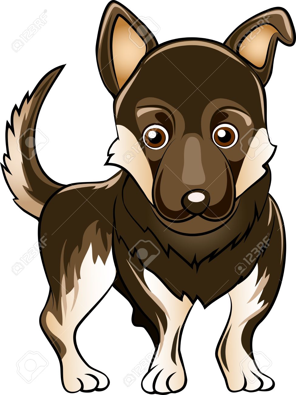 ジャーマン シェパード犬の子犬が漫画のスタイルで描かれたイラストのイラスト素材 ベクタ Image ジャーマン シェパード犬の子犬が漫画のスタイルで描かれたイラストのイラスト素材 ベクタ Image