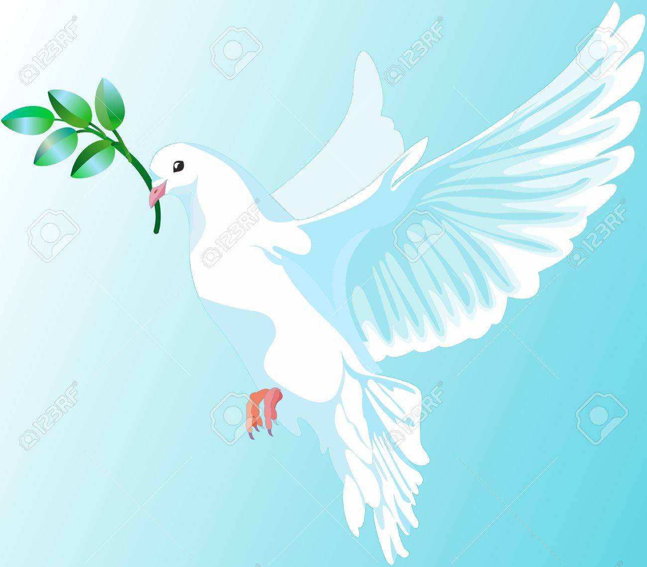 これは平和の白い鳩です それを維持するが 緑の枝のイラスト素材 ベクタ Image