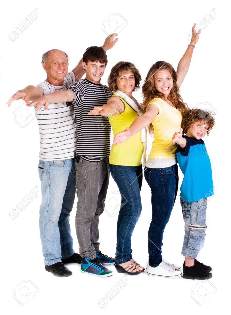Attractive Happy Caucasian American Family Isolated Against White Background Stock Photo Picture And Royalty Free Image Image 10245217