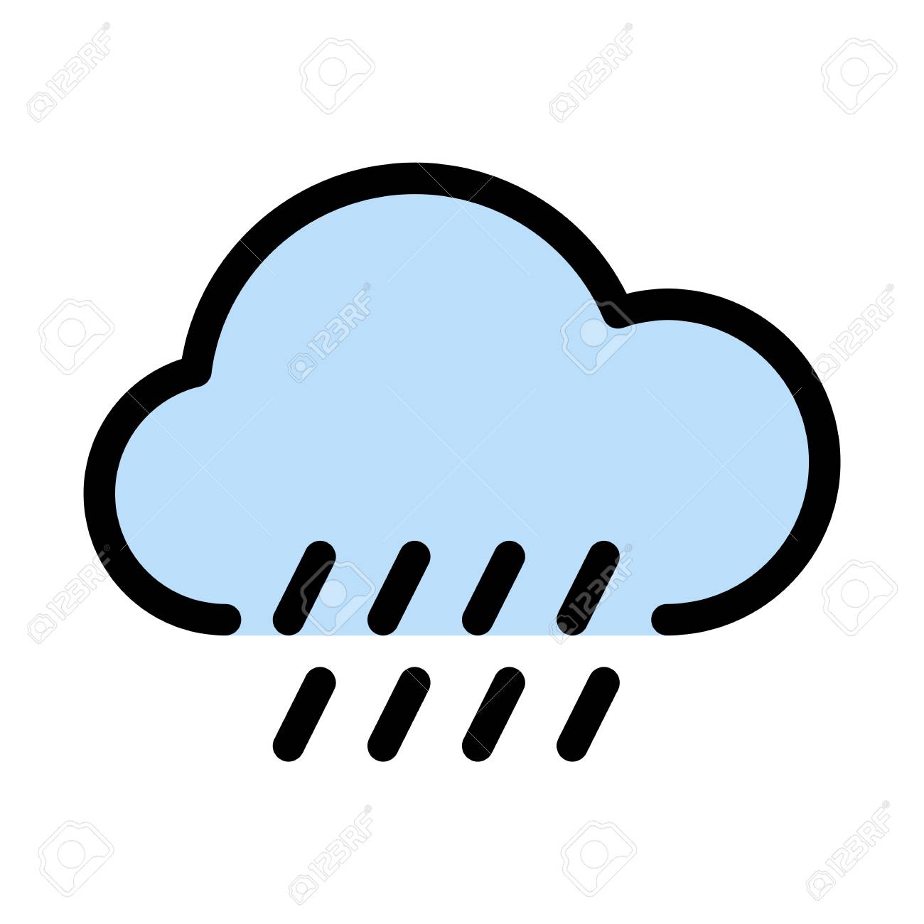 Cloudy Weather Raining 免版税剪贴画，向量插图和库存图片. Image 125720036, image size:1300x1300