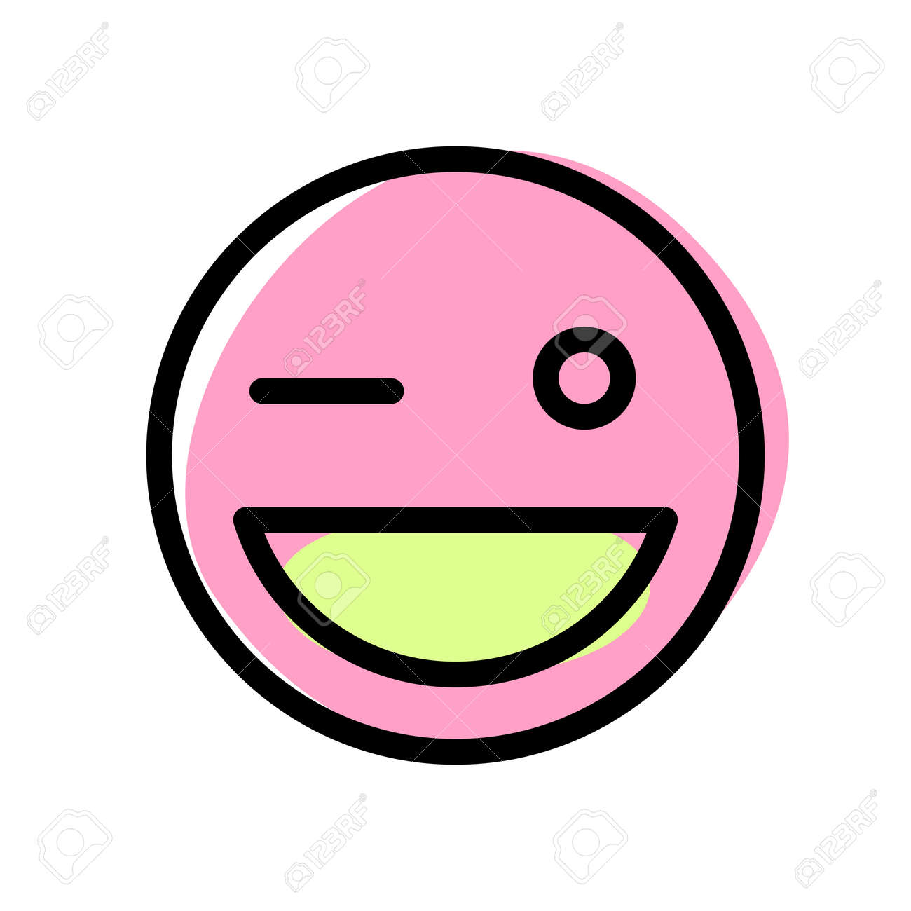 Grinning With Wink Pictorial Representation Emoji Face Royalty Free SVG,  Cliparts, Vectors, and Stock Illustration. Image 178713242., image size:1300x1300