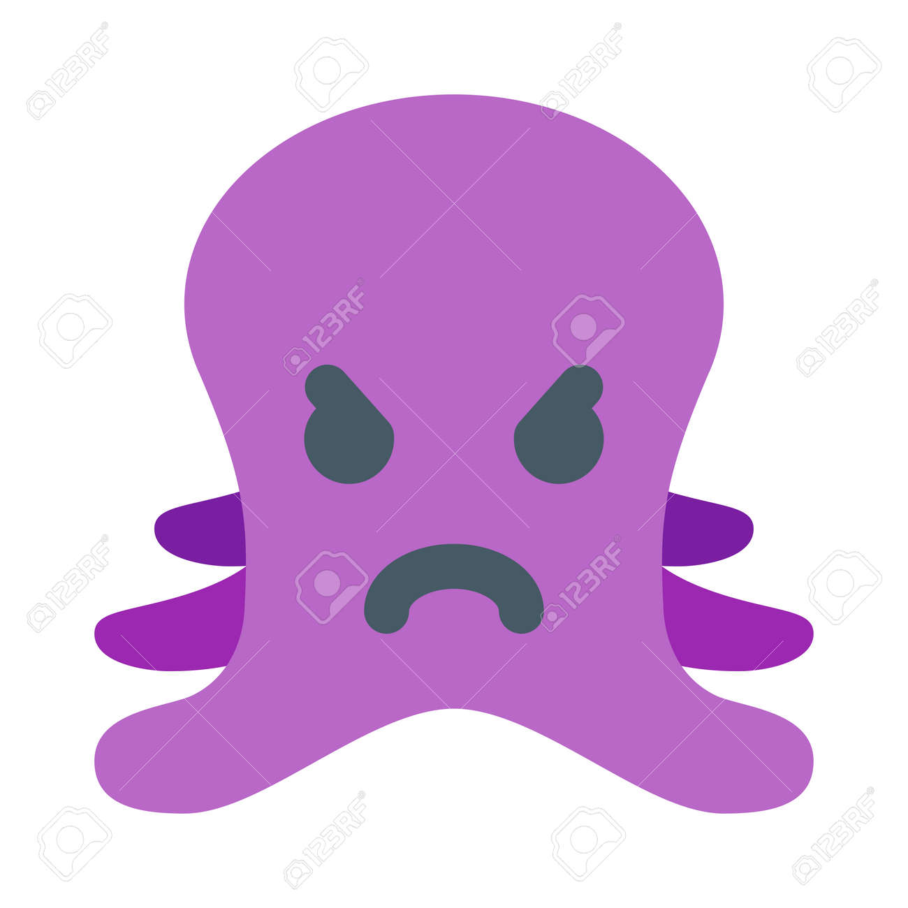 チャット用の怒った顔の絵文字タコの絵文字のイラスト素材・ベクター Image 178705278