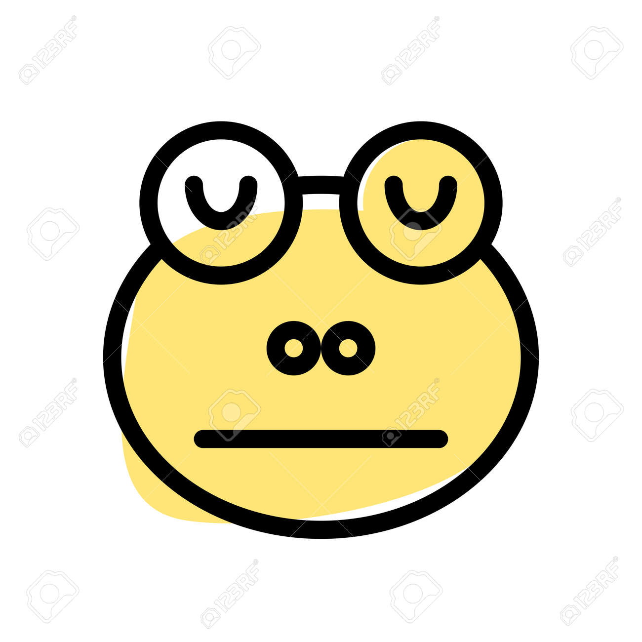 Neutral Frog Face Emoji With Eyes Closed Royalty Free SVG, Cliparts,  Vectors, and Stock Illustration. Image 178709913., image size:1300x1300
