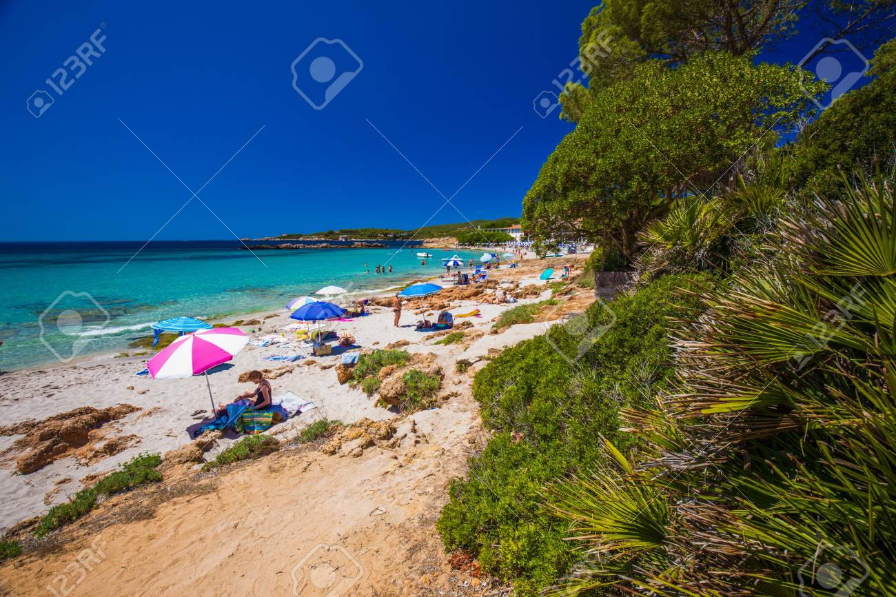 Alghero Sardinia July 2017 Spiaggia Delle Bombarde Beach