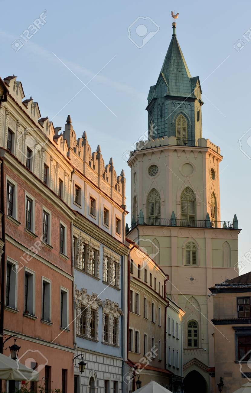 these buildings are rounded the market square of lublin poland