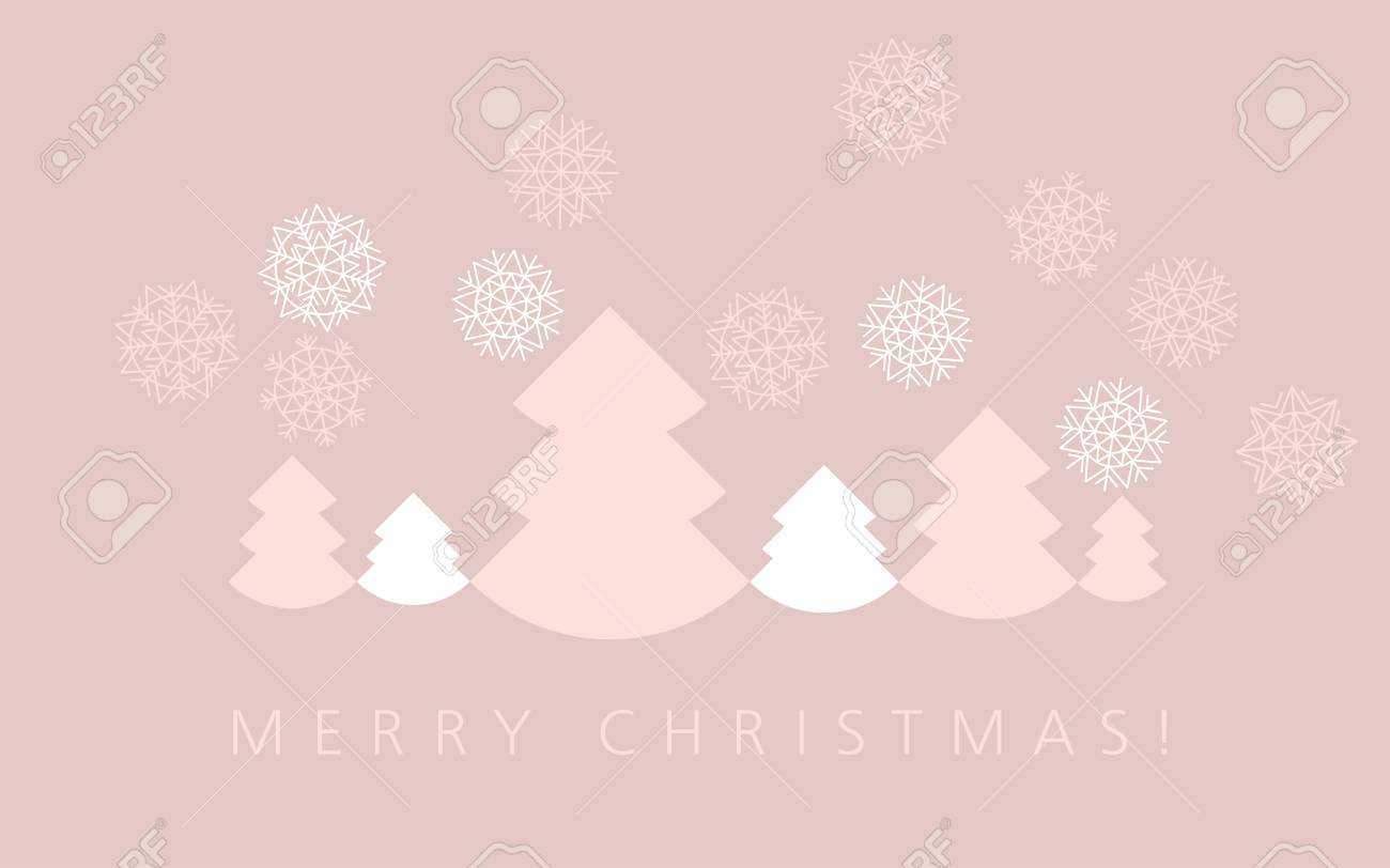 クリスマスのエレガントな淡い色の背景 クリスマス Faminin スタイル ヘッダー テンプレート 雪とモミの木でクリスマスのお祝いのベクトル イラスト のイラスト素材 ベクタ Image