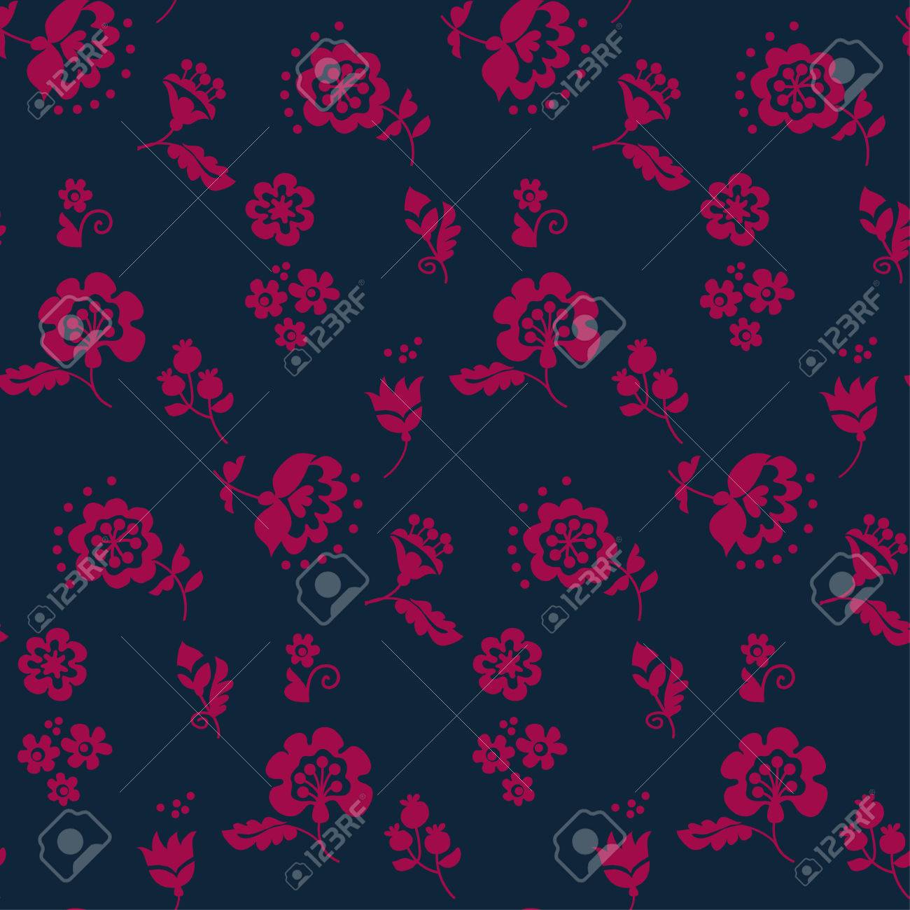 単純な花装飾的なシームレス パターン ウクライナの民俗文化に触発さ 白黒赤花の布 布 包装紙 背景の繰り返しの要素のイラスト素材 ベクタ Image