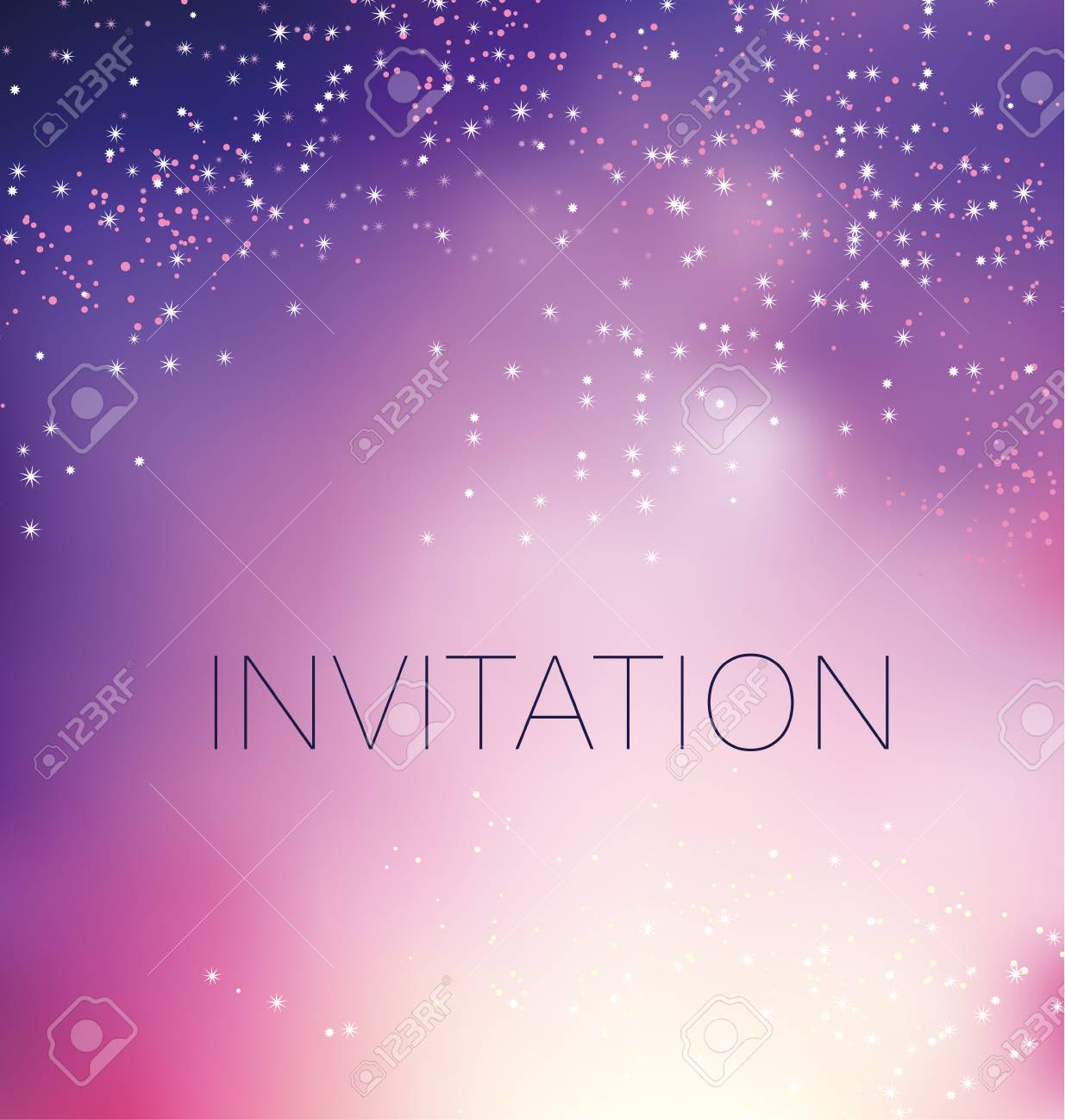 ロマンチックな夜のグラデーションの背景 ピンクのバラ色のエレガントな星の空のベクトル イラスト のイラスト素材 ベクタ Image