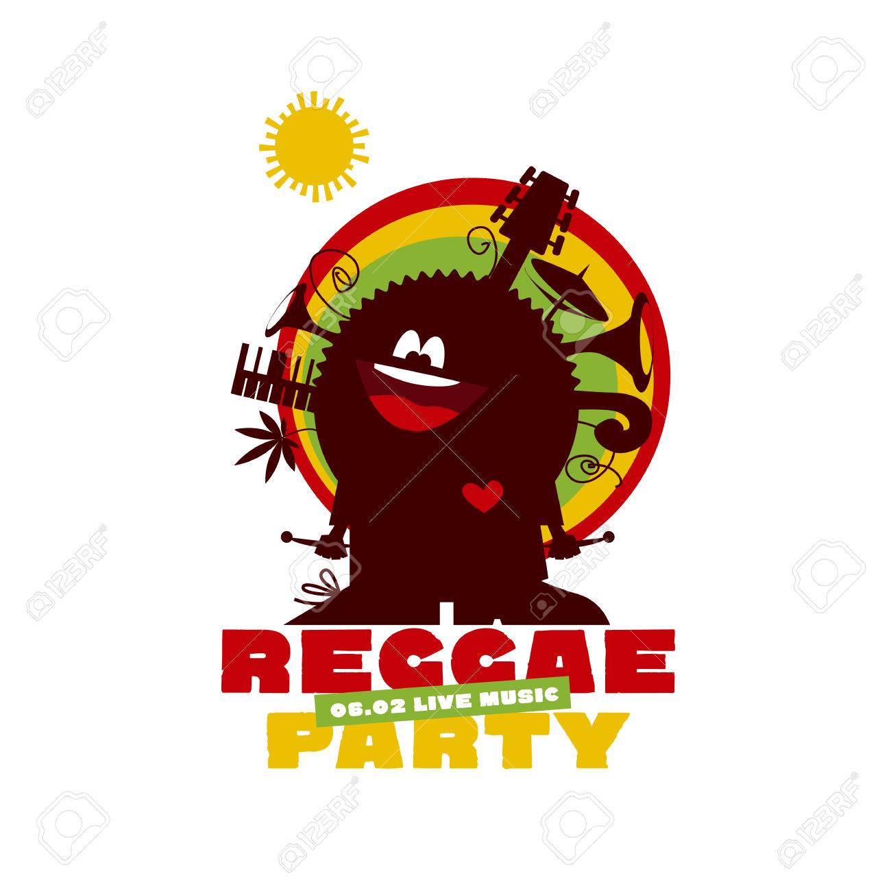 Hombre Divertido Musico De Dibujos Animados Con Instrumentos Y