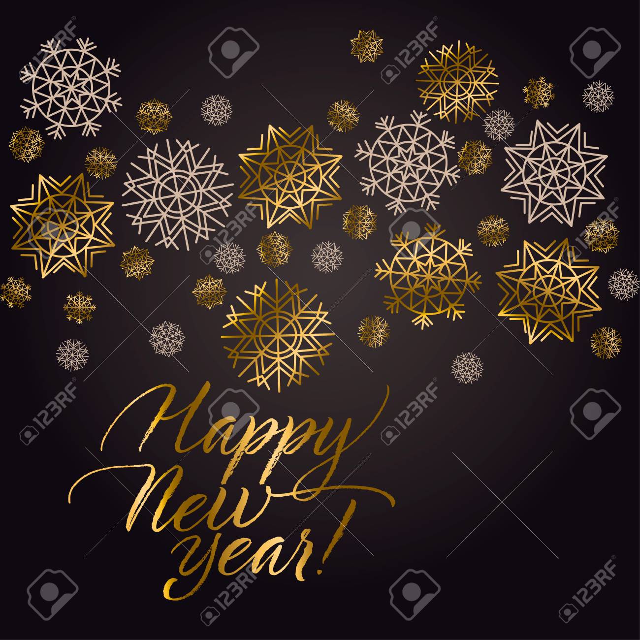 高級ブラックとゴールド スノーフレーク クリスマス パターン 表面のデザイン ポスター ヘッダー カード 招待状のエレガントなシンプル な内装 新年パーティ告知ポスター のイラスト素材 ベクタ Image 7631