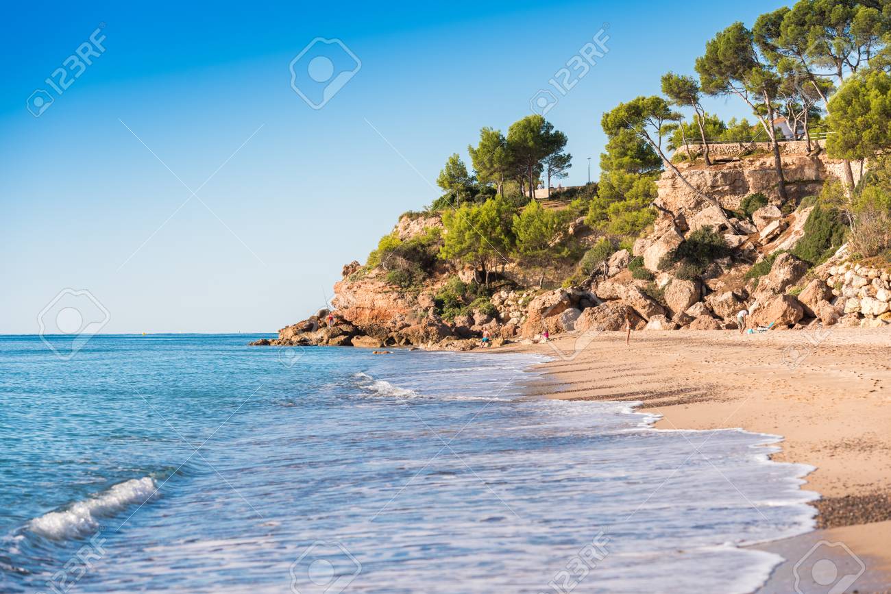 Sand Beach In Miami Platja Tarragona Catalunya Spain Copy