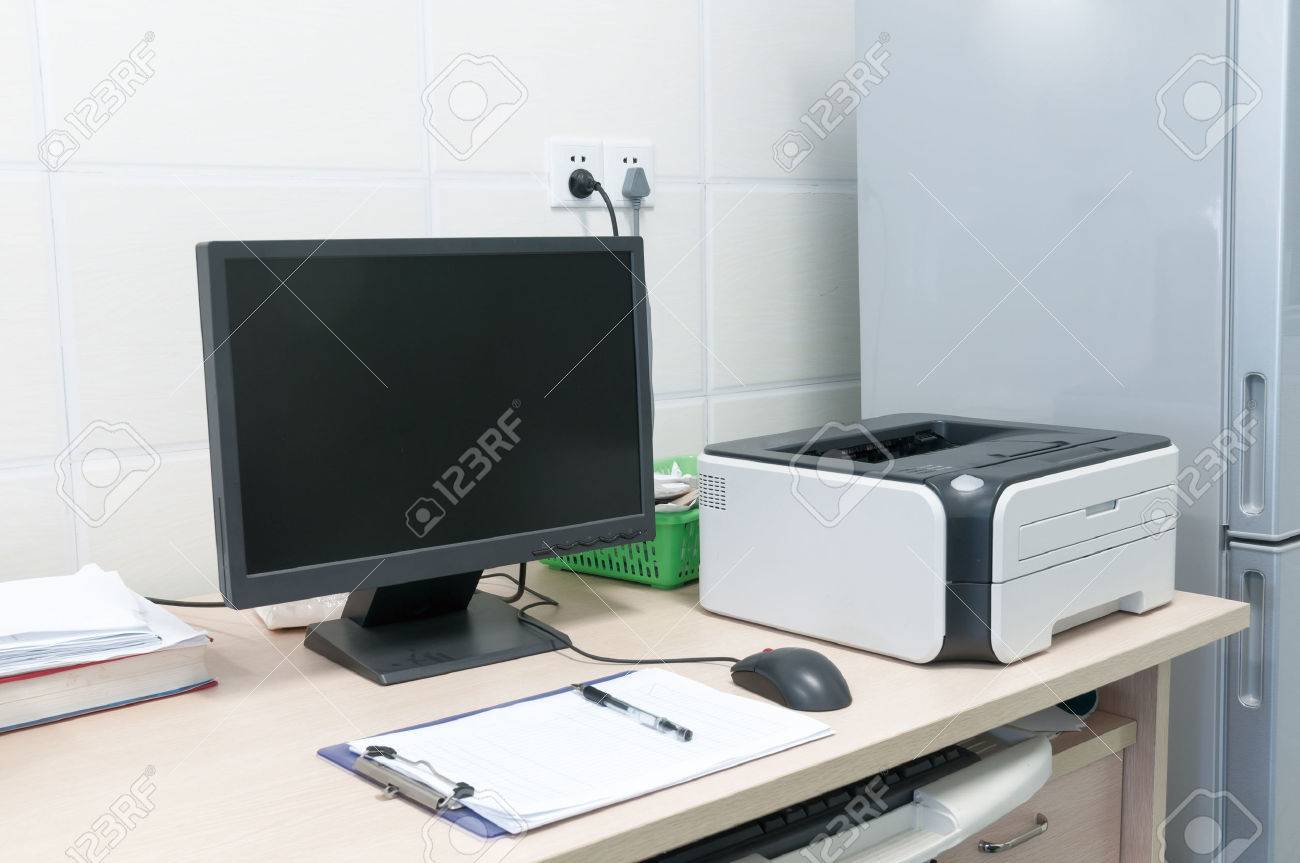 desktop and printer