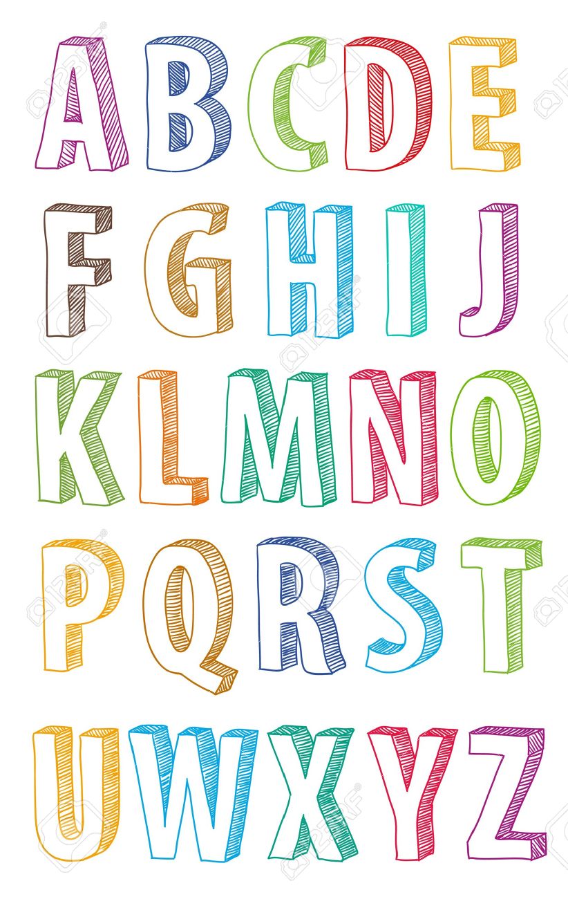 hand drawn abc letters royalty free cliparts vectors and stock