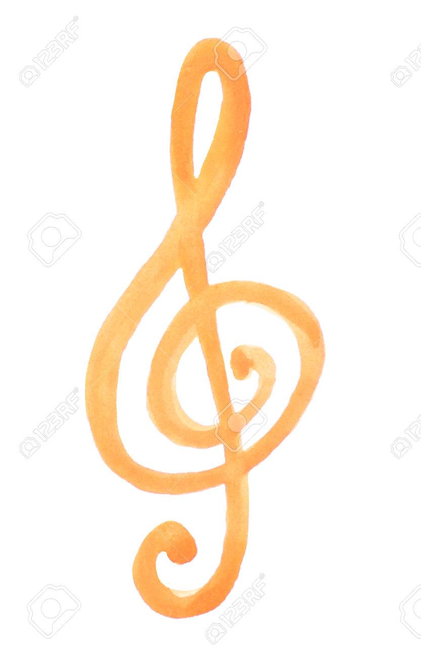 watercolor treble clef g on white royalty free cliparts vectors watercolor treble clef