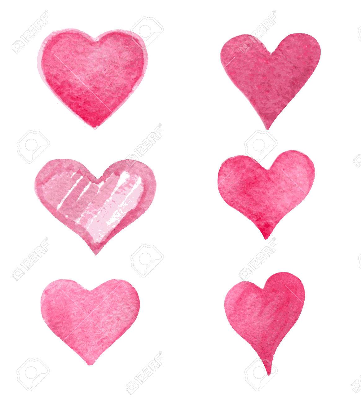 Rot Aquarell Herzen Auf Weissem Gesetzt Lizenzfrei Nutzbare Vektorgrafiken Clip Arts Illustrationen Image 41803452