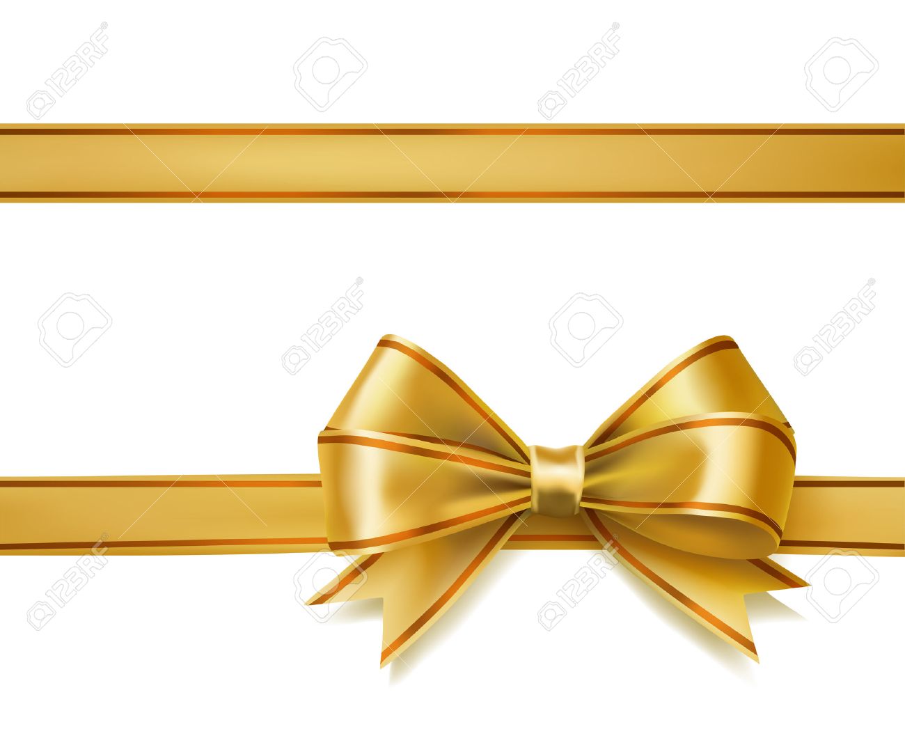 Golden Ribbon Bow On White. Vector Decorative Design Elements Royalty Free  SVG, Cliparts, Vectors, and Stock Illustration. Image 59177607.