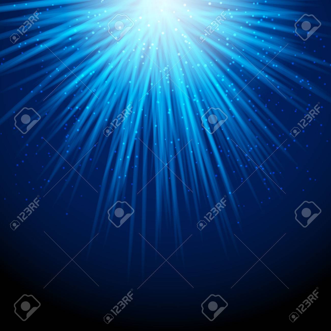 光輝く青い粒子夜抽象的な背景と上からの落下します ベクトルのイラスト素材 ベクタ Image