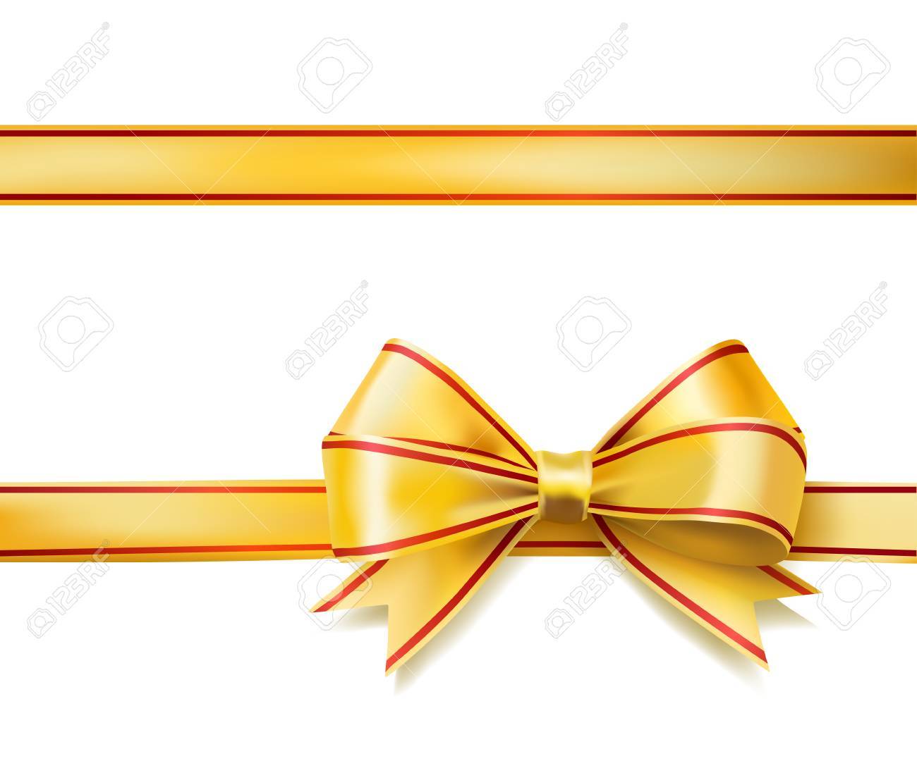 bright golden ribbon bow on white vector royalty free cliparts