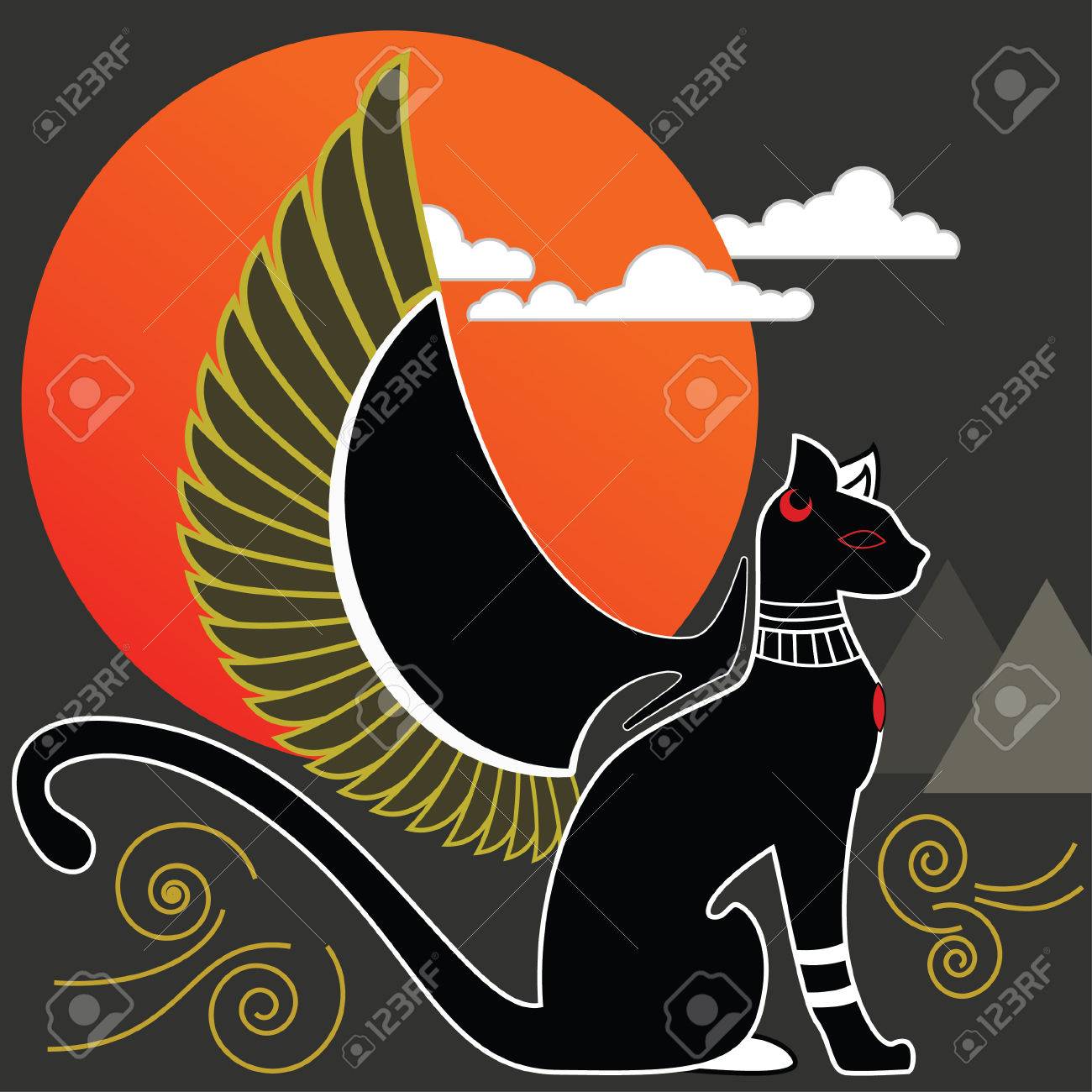 古代エジプトの猫神 のイラスト素材 ベクタ Image