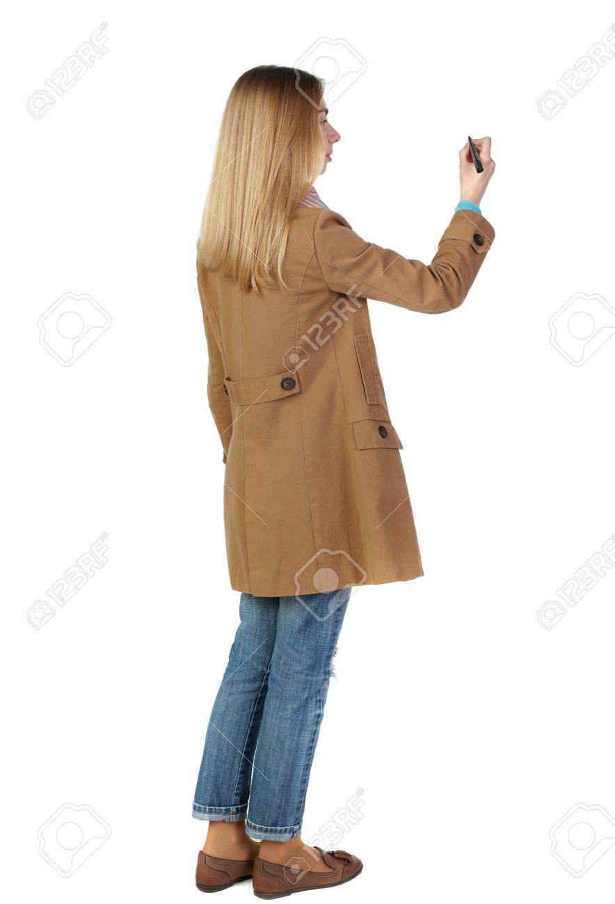 Escritura La Hermosa Trasera Vista Mujer De GqSVUpzM