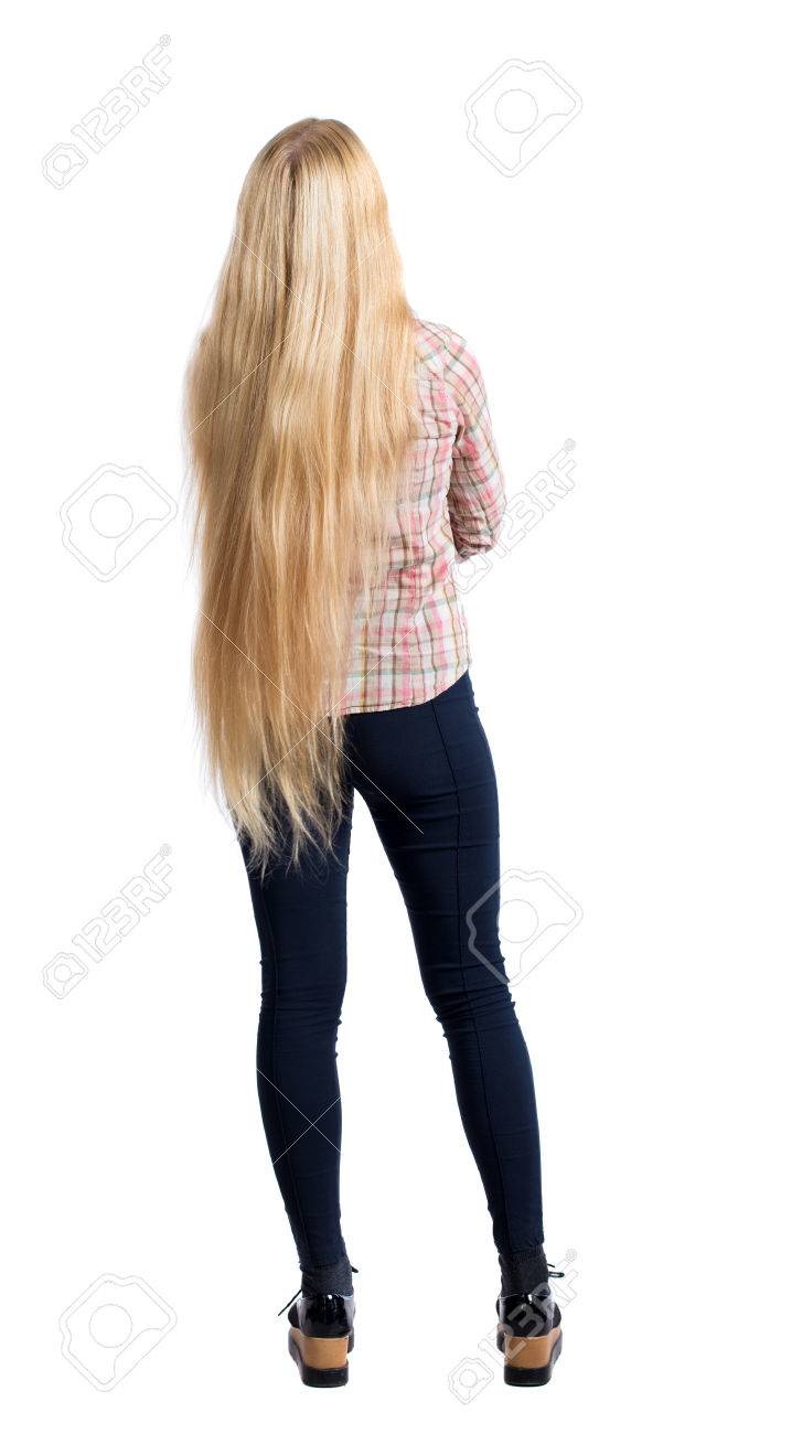 Ruckansicht Der Jungen Schonen Frau Steht Madchen Beobachten Ruckansicht Menschen Kollektion Ruckansicht Der Person Madchen Mit Sehr Langen Haaren Mit Seinen Armen Steht Kreuzte Lizenzfreie Fotos Bilder Und Stock Fotografie Image 63854085