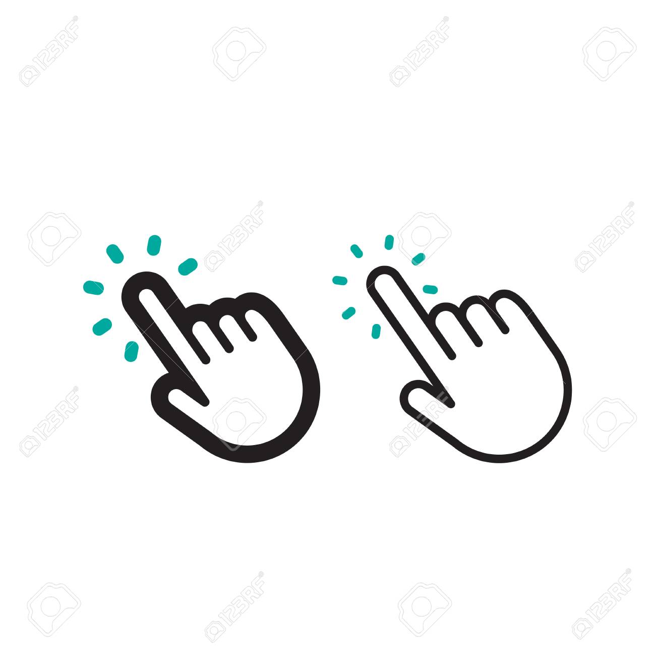 Hands Clicking Icons Royalty Free Cliparts Vectors And Stock Illustration Image