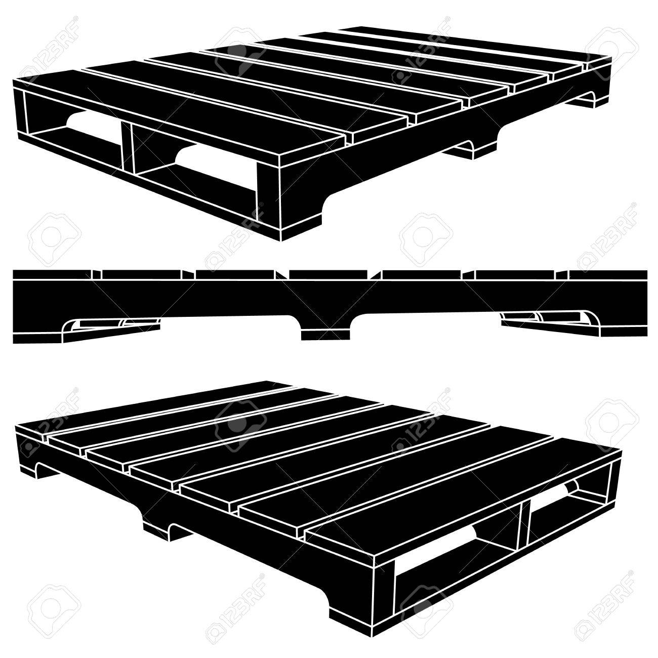 Black Skid Icon Pallets For Moving Vector Style Stock Black Skid Icon Pallets For Moving Vector Style Stock