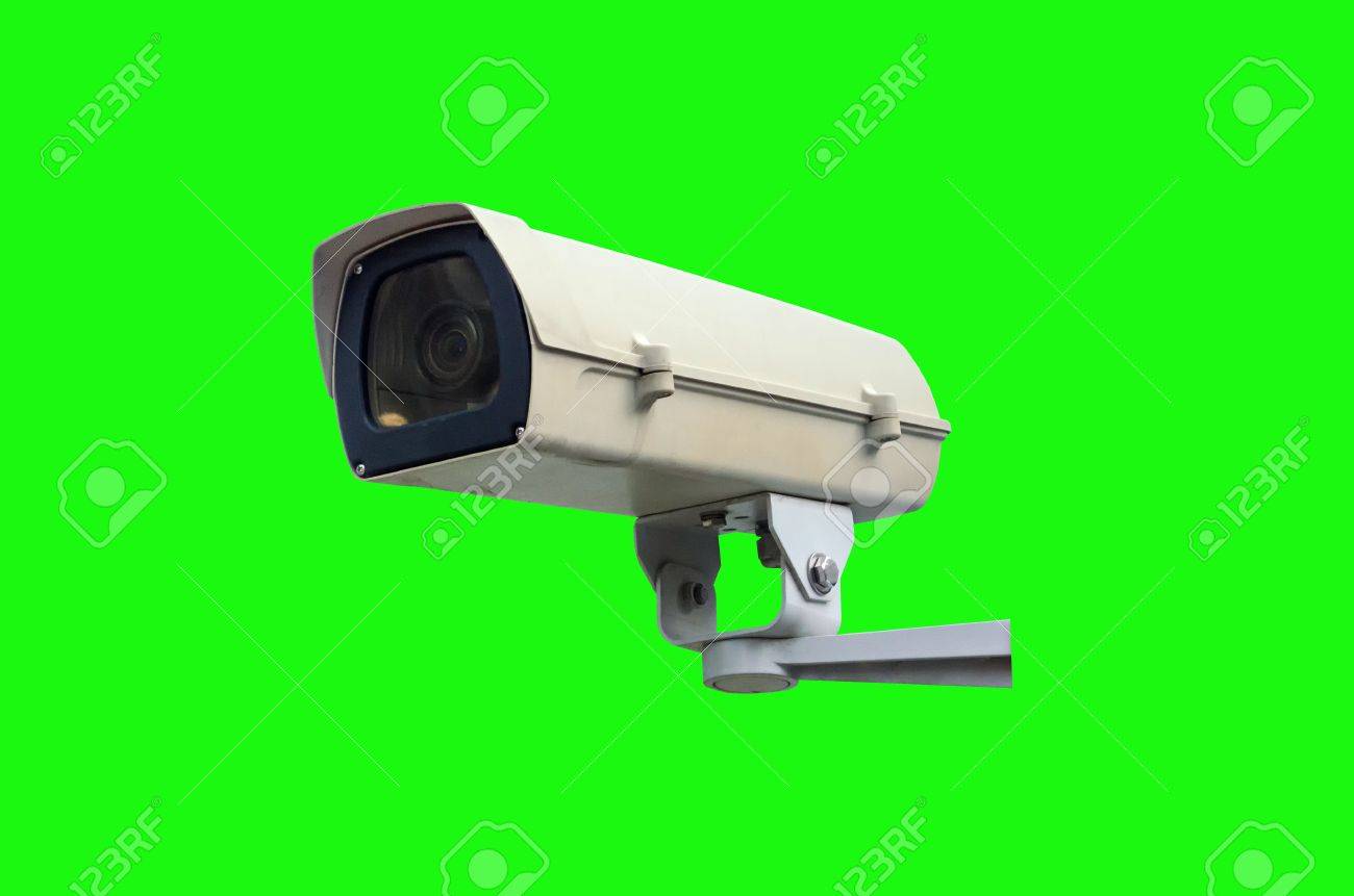 Cctv Security Camera System Isolated On Green Background For Stock Photo Picture And Royalty Free Image Image 84228786