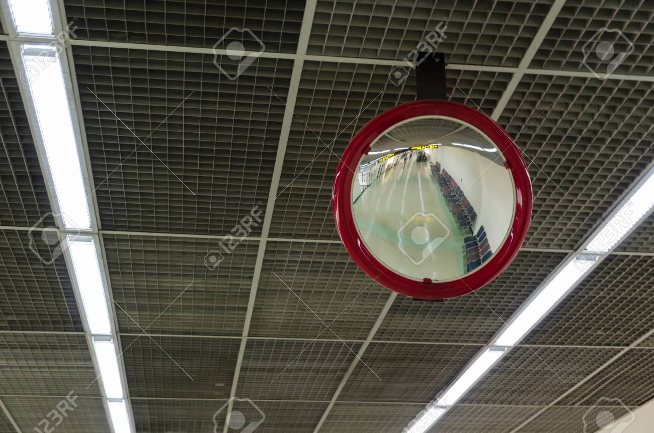 Hanging Indoor Convex Mirror Or Traffic Curve Mirror At Airport Or Subway Train Station Safety And Security Concept Stock Photo Picture And Royalty Free Image Image 99565948