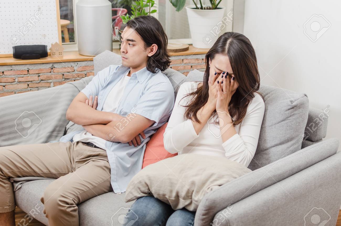 Sadness Young Asian Wife Having Quarrel picture