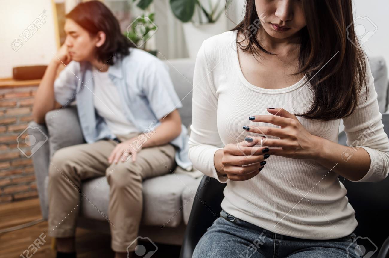 Sadness Young Asian Wife Crying And picture