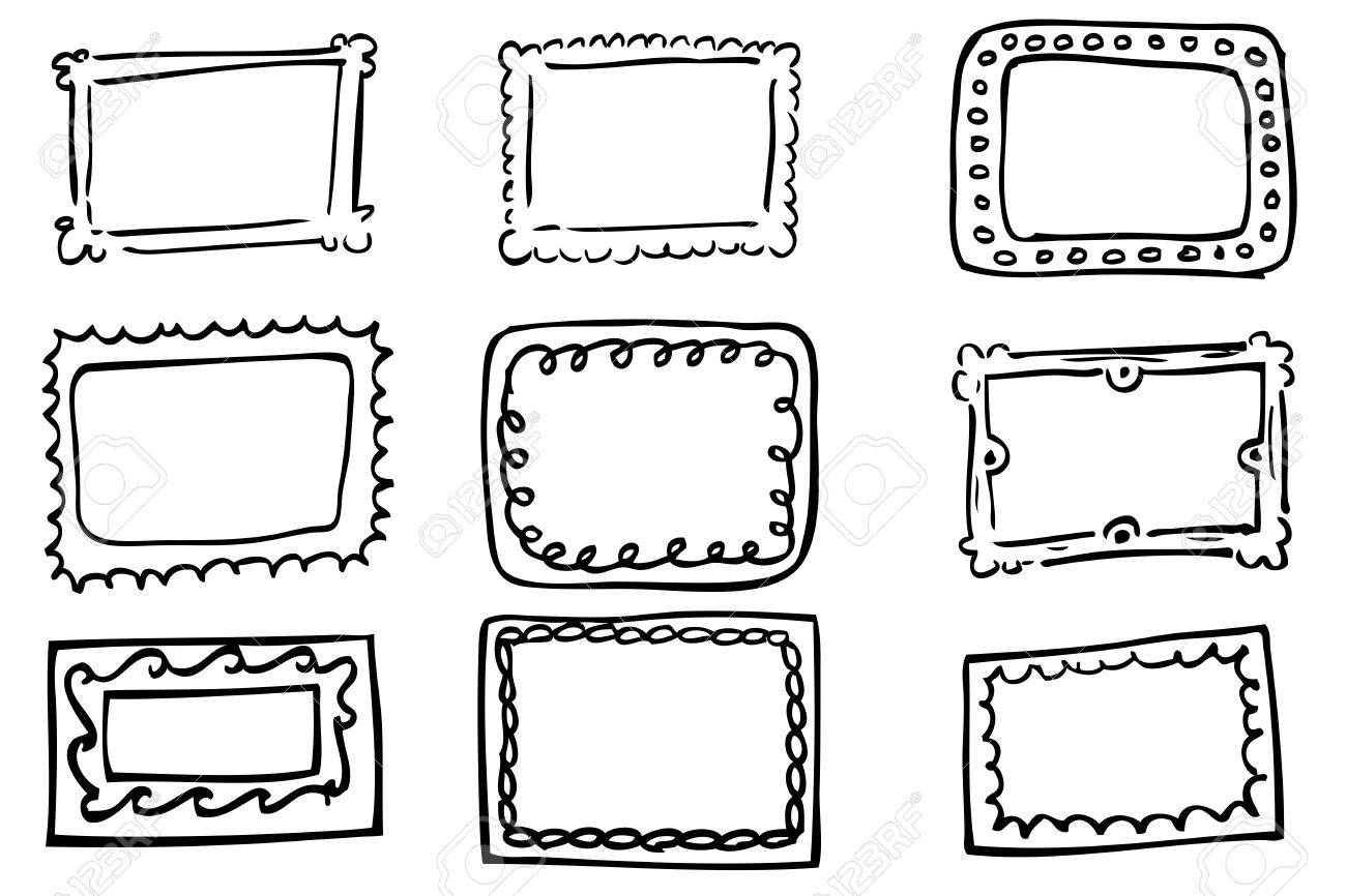 decorative frame hand draw royalty free vector image on picture frame drawing free