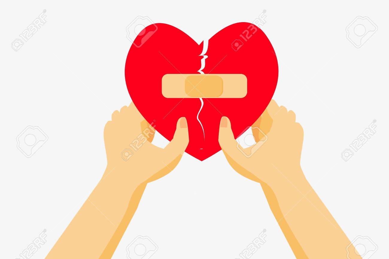 Illustration Pour Reparer Un Coeur Brise Clip Art Libres De Droits Vecteurs Et Illustration Image