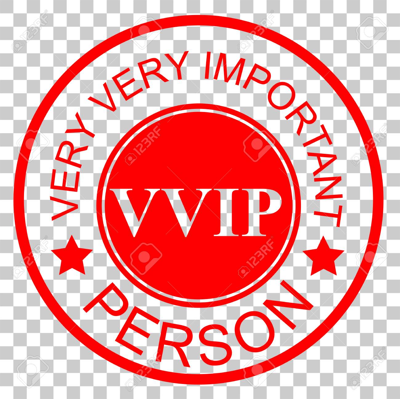 Red Circle Rubber Stamp Effect : VIP, Very Important Person, At