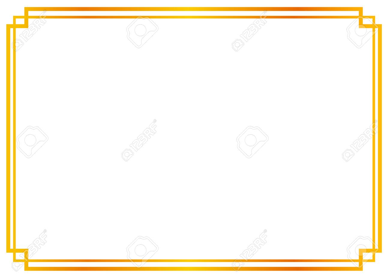 golden frame double outline for certificate placard and other certificate outline