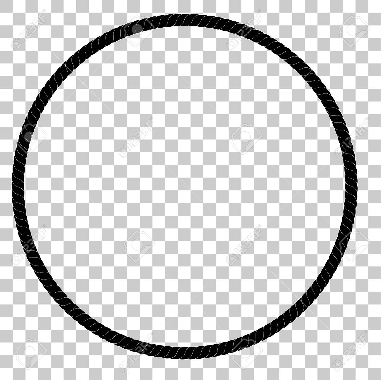 picture Transparent Black Circle No Background circle frame from black rope for your element design at transparent