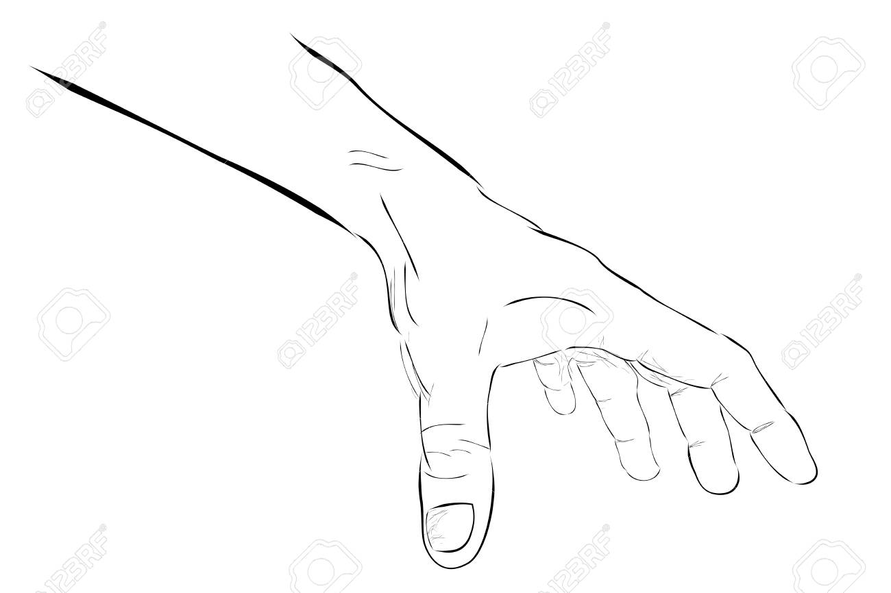 Simple Sketch Of Hand Pick Or Grab Something Stock Photo, Picture and  Royalty Free Image. Image 109083267.