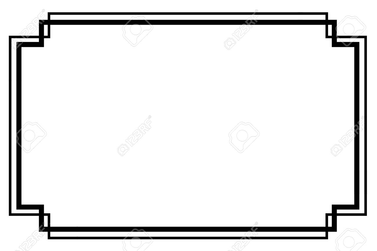 vector black frame double outline for certificate placard certificate outline