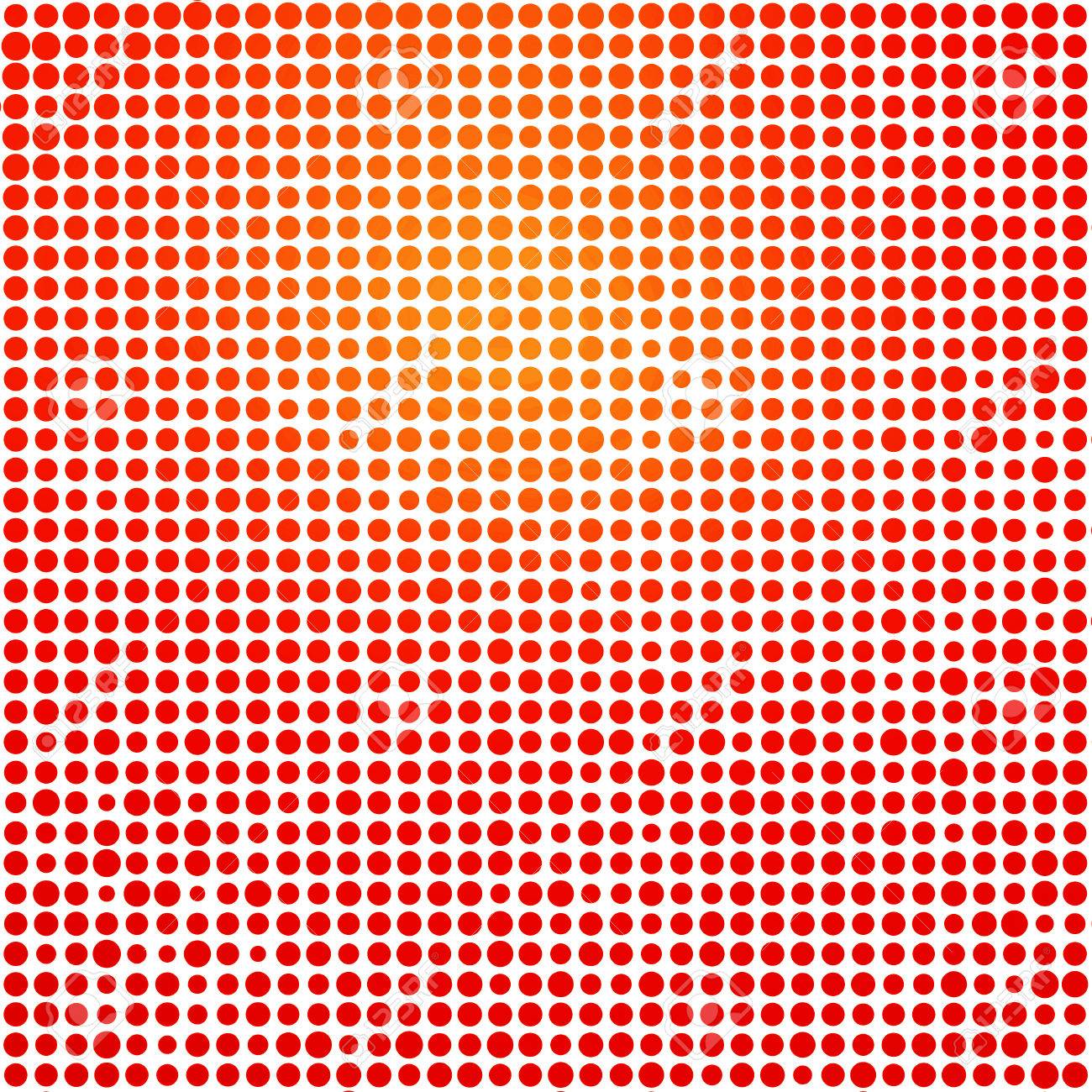 Pop Art Background Red Dots On White Background Halftone