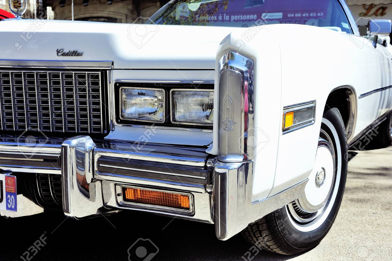 Before A White Cadillac Eldorado 1970 Photographed At Gathering