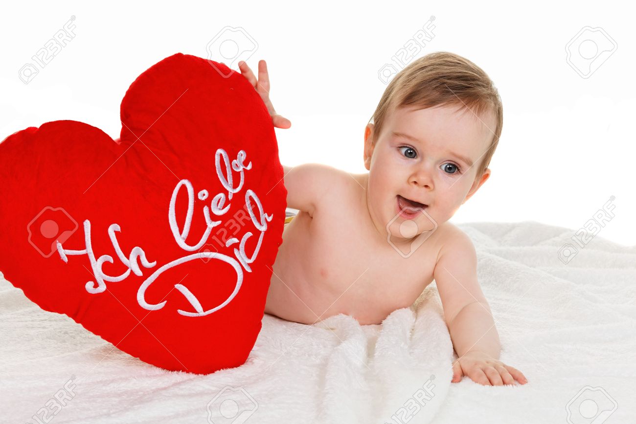 A Small Child Lying Baby I Love You With Upholstery Stock Photo Picture And Royalty Free Image Image