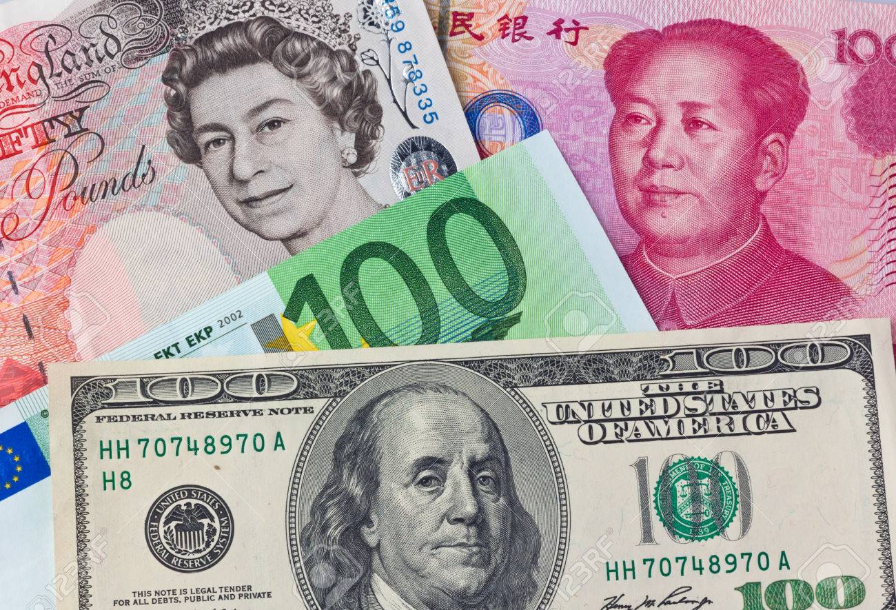 American Dollars. Chinese Yuan. Euro Money. British Pound. Several Major  Currencies Stock Photo, Picture and Royalty Free Image. Image 36740426.