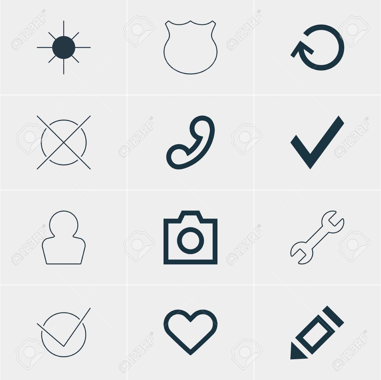 12 ユーザー アイコンのベクター イラストです はい 編集可能なパック スナップショット 送受話器の要素 のイラスト素材 ベクタ Image