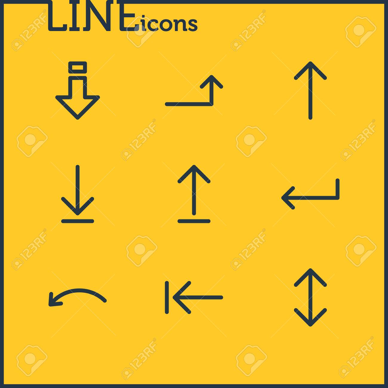 9 矢印のアイコンのベクター イラストです 編集可能な上向きのパック