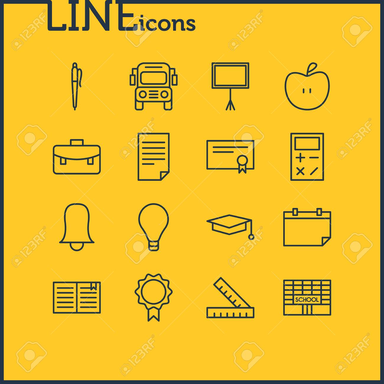 editable pack of textbook trophy fruit and other elements royalty